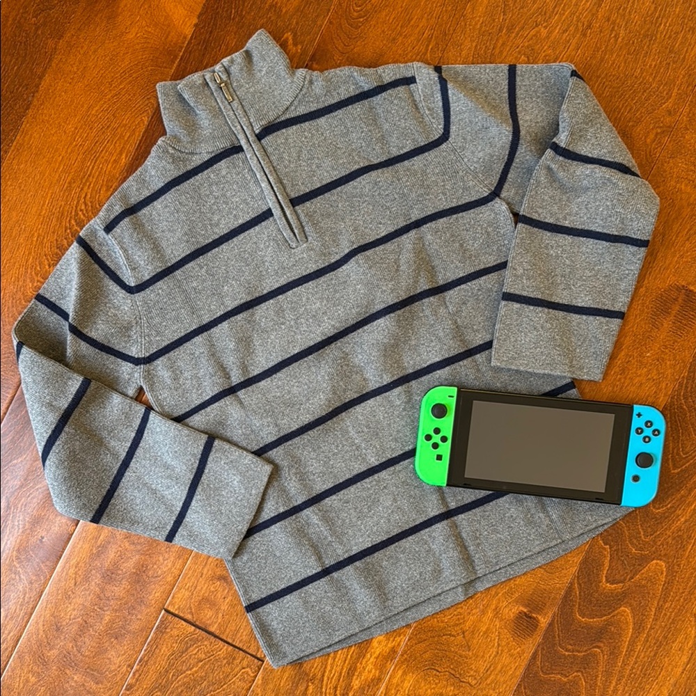 Boy’s Gray Striped Sweater
